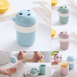 2024 Cute Toothpick Container Dispenser Toothpick Holder Fruit Fork Kitchen Living Room Toothpick Storage Boxes Table Decoration