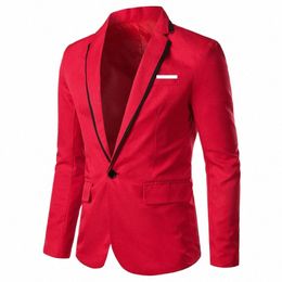 man Party Dres Leather Dr Coats Suits Blazer Clothing Men's Solid Colour Suit Coat Mens Blazers M6Ti#