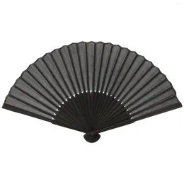 Decorative Figurines Man Fabric Folding Fan Simple Practical Lightweight For Male Men (Black With Bag Pattern)