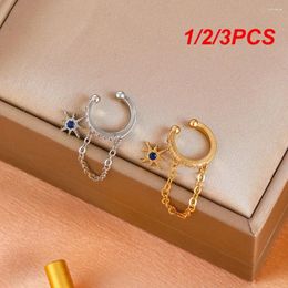 Backs Earrings 1/2/3PCS Long Non Piercing Fashion Ear Clip For Women U-shaped Crystal Shiny Crown