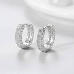 Hoop Earrings Iced Out For Women Hip Hop Men Jewellery Tiny Zircon Fashion Luxury Wholesale 2024 Trend Gift OHE033