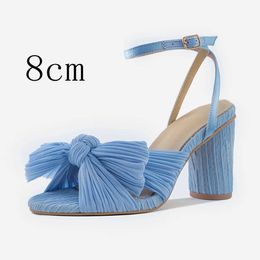 Sandals New 2023 Summer Woman Super High Heel with Butterfly-knot Sweet Lady Office Shoes Plus Size 35-46 H24032841GC