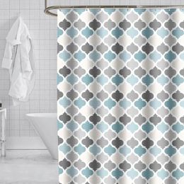 Shower Curtains Simple Geometric Boho Bathroom High Quality Bath Curtain Waterproof Partition With 8/12PCS Plastic Hooks