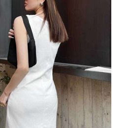 New 23ss P Designer Womens Casual Dresses Summer Fashion Brands Tops Tank Dress Knitted Cotton Sleeveless Solid Sexy Elasticity womens Mini Skirt5g