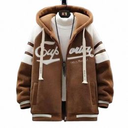 2023 Autumn and Winter New Fi Trend Lamb Cmere Coat Men's Casual Loose Comfortable Thick Warm Large Size Jacket M-8XL V8sI#