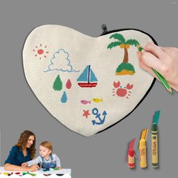 Storage Bags 10PCS Canvas Zipper Multifunctional Blank DIY Craft Pouches Pencil Cosmetic Jewelry Case Pouch For Home School Travel