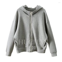 Women's Hoodies SHUCHAN Women Sweatshirts Nylon Spandex Viscose LOOSE Sweatshirt Hoodie Winter Clothes