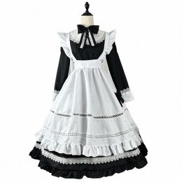 japanese Kawaii Maid Costumes Anime Cosplay Party Dr Plus Size Black White Apr Maid Outfits Carnival School Girl Uniform h7bj#