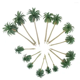 Decorative Flowers 15 Pcs Model Tree Palm Green Landscape Cake Decorations Decorate Scenery Child Plant