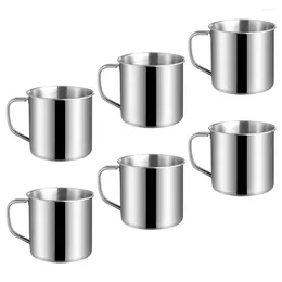 Wine Glasses 6 Pcs Children's Stainless Steel Water Cup Cups Drinking Camping Coffee Mugs Toddler