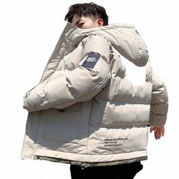 plush Thickened Men's Parkas Hooded Large Pockets Cargo Down Jackets Waterproof Windproof Warm Oversize Trendy Male Coat M-5XL P8yd#