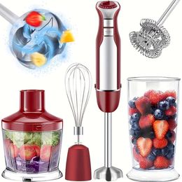 600ml 5-in-1 400W Stainless Steel Stick Blender with Turbo Mode and Attachments - Bpa-free