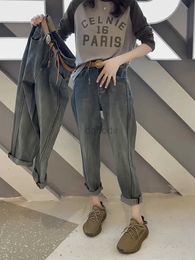 Women's Jeans Pear-shaped Harun Jeans Female 2023 Spring New Fat Mm Daddy Pants Big Size High Waist Thin Radish Pants Y2k 24328