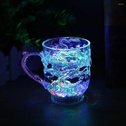 Mugs Luminous Dragon Beer Wine Whisky Colourful 285ml Flashing Mug Liquid Induction Acrylic Transparent Crafts Gifts For Bar Home