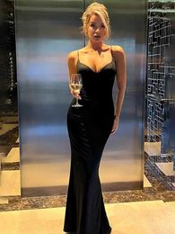 Casual Dresses NIDANSSI Black Fashion Evening Party Dress Women 2024 Backless Sleeveless Elegant Sexy Bodycon Long Summer Vestidos