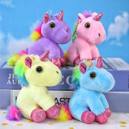 Internet celebrity Instagram Rainbow Unicorn Doll Keychain Plush Toy Cute Doll Bag Hanging Decoration Grab Machine Doll