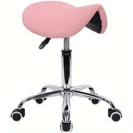 Saddle Stool with Back Support, 360° Swivel, Adjustable Rolling Chair for Salon Spa Dental Tattoo Manicure