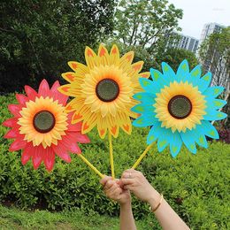 Garden Decorations Colourful Sunflower Windmill Wind Turbine For Lawn Party Decoration Outdoor Camping Picnic Yard Decor