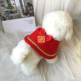 Dog Apparel Accessories Tassel Design Pet Cloak With Bow-knot Year Dress Up Cat Puppy Cape Decorative Red Super Soft Costume