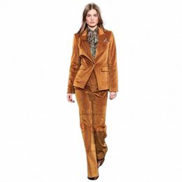 2024 New Women's Veeteen Suit Two-piece Commuting Work Suit Suit Pants Sets for Women 2 Pieces Women's Winter Set Stage Woman n1Gq#