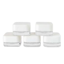 Lastoortsen Child Prevention Misopening Pressure Spinning Cover Cream Bottle with White Square Plastic Cap 5ml Cosmetics Empty Vials 10pcs