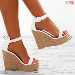 Sandals Womens Summer Sexy Wedge Platform High Heels Fashion Str Buckle Open Toe Casual Shoes H240328AE4B
