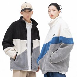 ctrast Striped Coats Men Winter Parkas Thicken Warm Harajuku Causal Vintage Unisex Puffer Jackets Oversized Women Down Coat S0Zc#