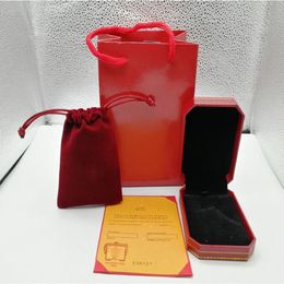 Fashion Red Colour bracelet necklace ring original orange box box bags Jewellery gift box to choose354y