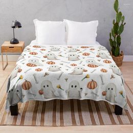 Blankets HALLOWEEN GHOST PARTY 2 Throw Blanket Winter Bed Beautiful