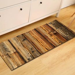 Bath Mats Bedroom Entrance Doormat Home Hallway Floor Decoration Living Room Carpet Wood Grain Bathroom Anti-Slip Rug Kitchen Mat