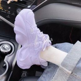 Casual Shoes Women's 2024 Pink Purple Sneakers Kawaii Breathable Thick Heel Student High Top Running Shoe Platform Woman