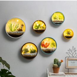 Planters Modern Round Iron Wall Vase Home Living Room Restaurant Hanging Flower Pot Wall Decor Succulent Plant Planters Art Glass Vases