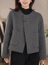 Women's Jackets Double Sided Woollen Coat Small And High-end With A Foreign Style Autumn Winter Short Thick For Women