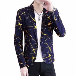 2023 High Quality Spring New Lg Sleeve Men's Casual Small Suit Korean Versi of Handsome Teenage Fi All The Fi Coat M2zV#