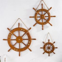 Miniatures Wheel Ship Nautical Wooden Steering Wall Wood Hanging Boat Wooden Marine Ships Steering Wheel Wheel Wall Decorationation