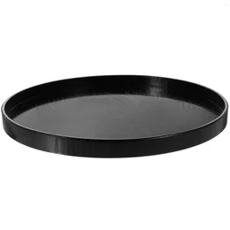 Plates Serving Tray Black Platters Round Fruit Wood Dessert Party Wooden Tea Room Bread Dish Decorative