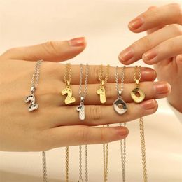 Chains Lucky Initial Number 0-9 Pendant Necklace For Women Fashion Arabic Numeral Couple Clavicle Chain Fortune Personality Jewellery