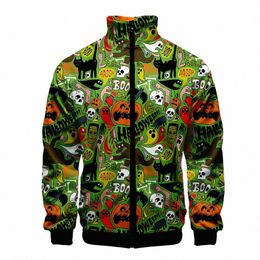 hallowmas Pumpkin 3D Print CAT Baseball Jacket Men Bomber Jacket Outerwear Streetwear Hip Hop Baseball Uniform Casual Sportswear Y0oH#