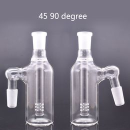 2pcs Glass Ash Catcher Bong 14mm 18mm Hookah Water Ice Catchers Thick Pyrex Clear Bubbler Ashcatcher 45 90 Degree for Dab Rig Bong