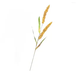 Decorative Flowers Artificial Wheat Ears Stalks Simulation Plants Desktop Millet Decor Dried Pu Fake Grasses Bundle