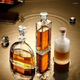 Wine Glasses Fruit Vodka Diamond-shaped Bottle Flask With Decanter Cork Hip Shochu Empty Brandy 500ml Stripes Whiskey Small