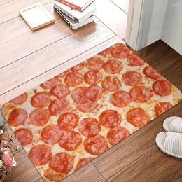 Bath Mats Mat Kitchen Shower Room Delicious Pizza Floor Ham Slices Cheese Toilet Pad Fast Dry Non Slip Graphic Bathroom Carpet