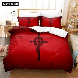 Bedding Sets 3D Printed Anime Fullmetal Alchemist Set Down Quilt Cover With Pillowcase Double SIngle King