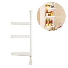 Racks 3 Layer Kitchen Spice Organiser Rack Punchfree Standing Seasoning Organiser Stand Retractable Rotating Caster Rack