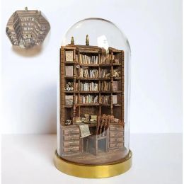 Miniatures The Bay Library Miniature Bookcase Creative Mini Library Decorations Anxiety Bookshelf Home Desktop Decor Funny Gift For Friends