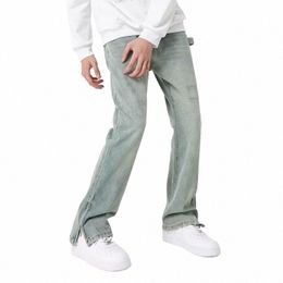 2023 Korean Fi Baggy New Jeans Kpop Y2K Pants Men Clothing Ankle Zipper Wed Blue Casual Denim Trousers Pantales Hombre B6Cf#