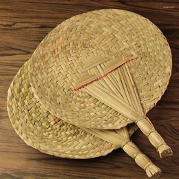 Decorative Figurines Chinese Style Handmade Fan Natural Hand Weaving Palm Leaf Home Decor Vintage Summer Cool 31 37cm