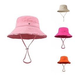 Luxury bucket hat for unisex metal silver plated letters bob prevent sun mixed Colour solid sun hats smooth portable gorro summer hats wide brim ga0130 C4