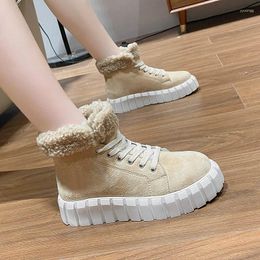 Casual Shoes Winter Boots Women Ankle Cotton Fabric Snow Woman Plush Ladies Booties Waterproof