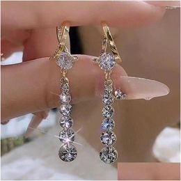 Dangle & Chandelier Earrings Fashion Drop With Bling Cubic Zirconia Temperament Women High Quality Gold Colour Trendy Jewellery Delivery Ottsy